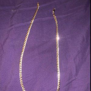 18k Egyptian Diamond Cut 5mm Mens Gold Necklace